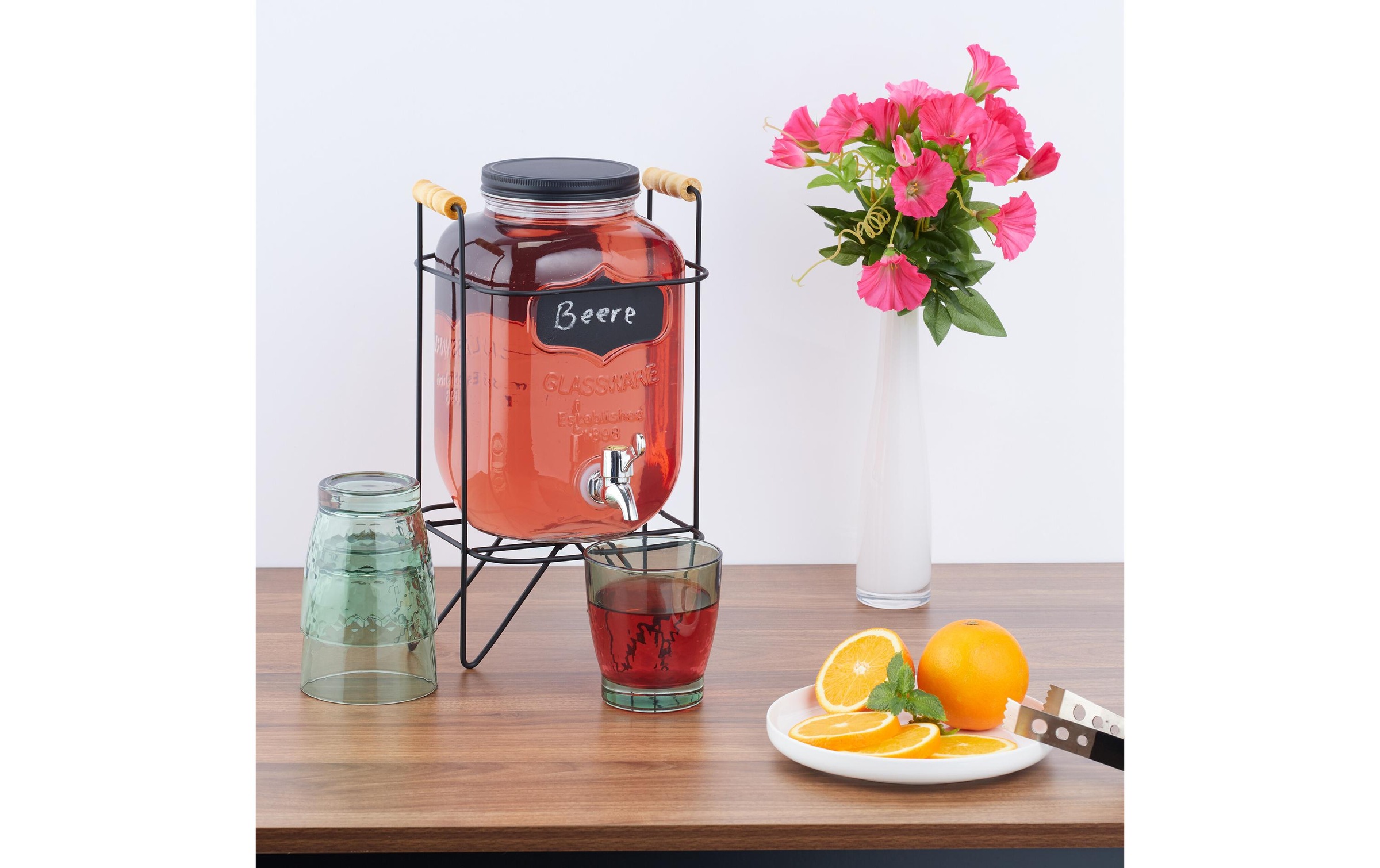 relaxdays Getränkespender »mit Ständer 4 Liter«