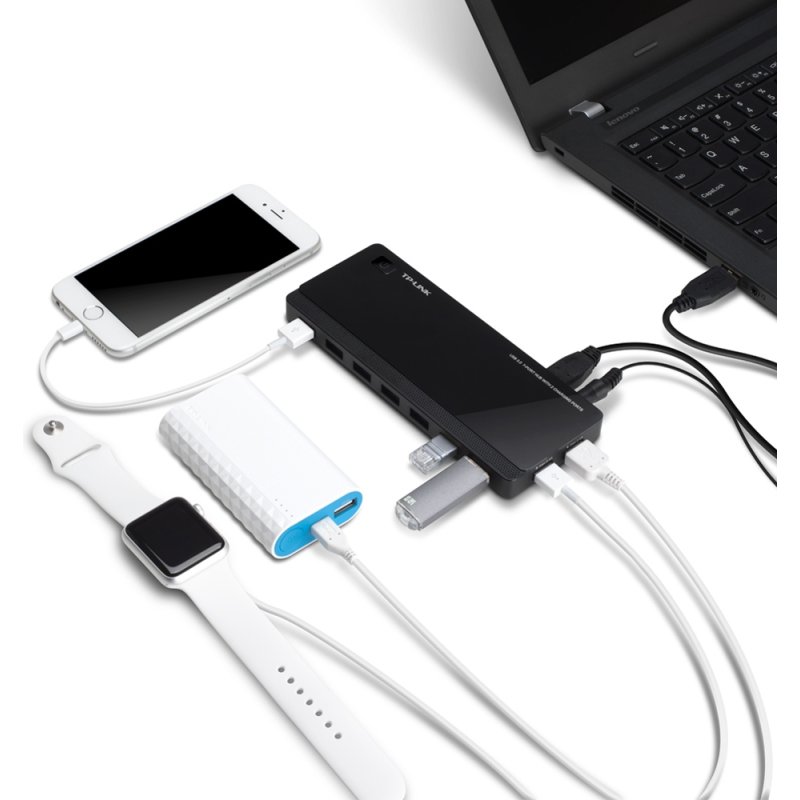TP-Link UH720 hub & concentrateur USB 3.2 Gen 1 (3.1 Gen 1) Micro-B 5000 Mbit/s Noir
