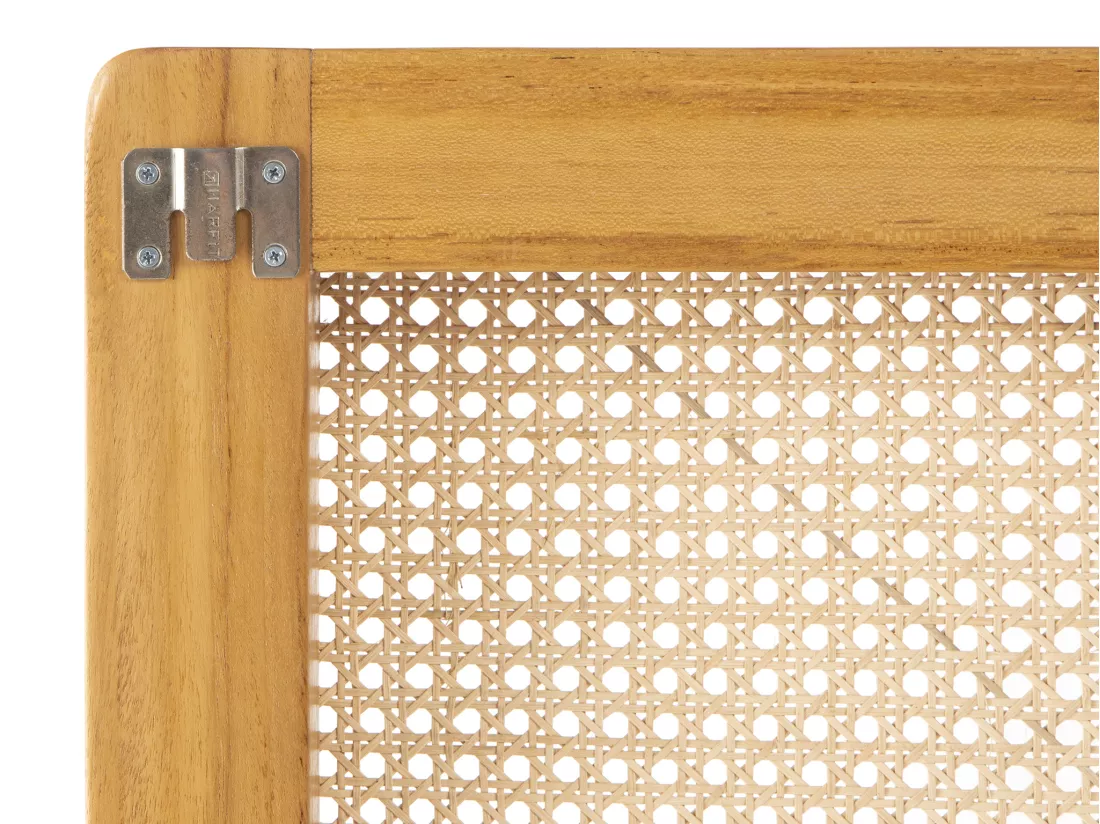 Tête de lit en cannage 160 cm - Teck et rotin - Naturel - CELAYA II