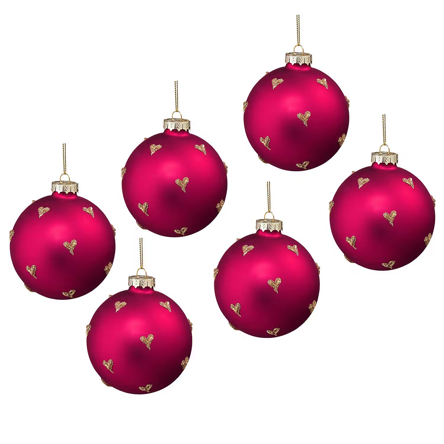 HANG ON Weihnachtskugel mit Herzchen 6er-Set