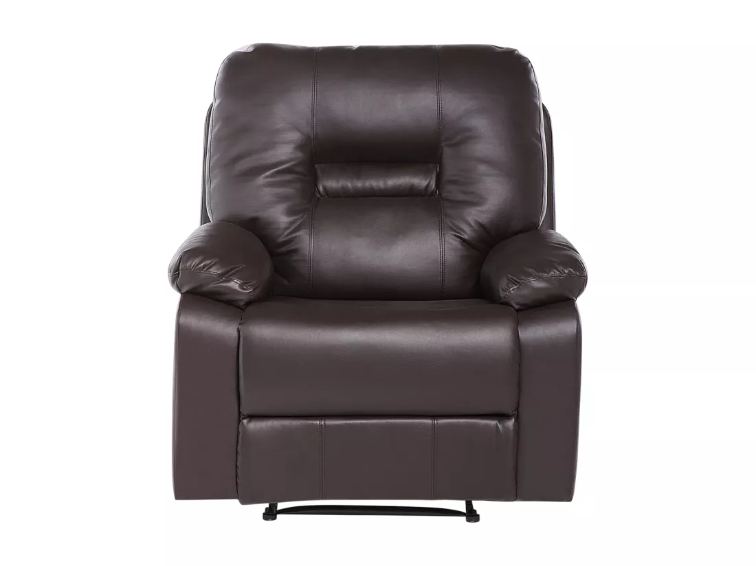 Ensemble canapés et fauteuil en cuir PU marron 6 places BERGEN
