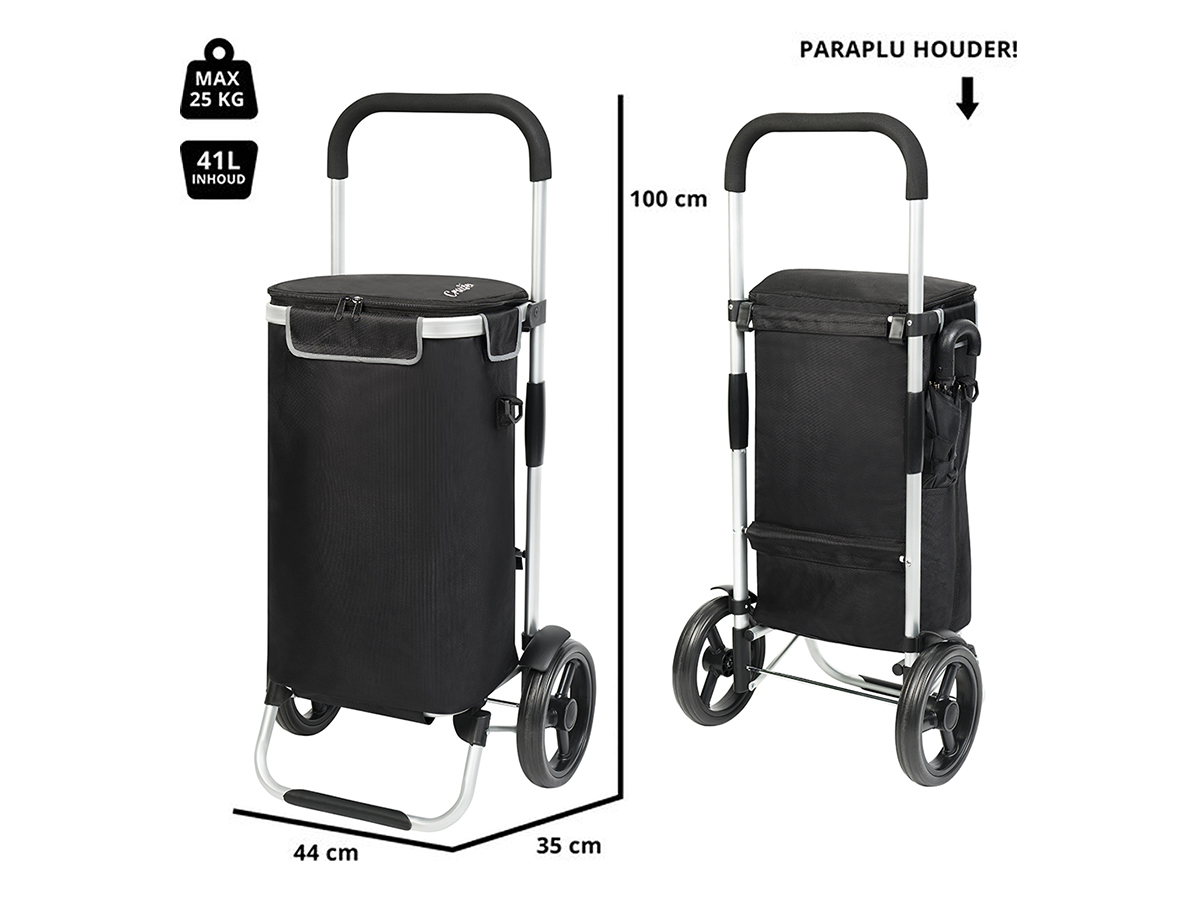 Shoppingcruiser Allround 41 liter boodschappentrolley - Black