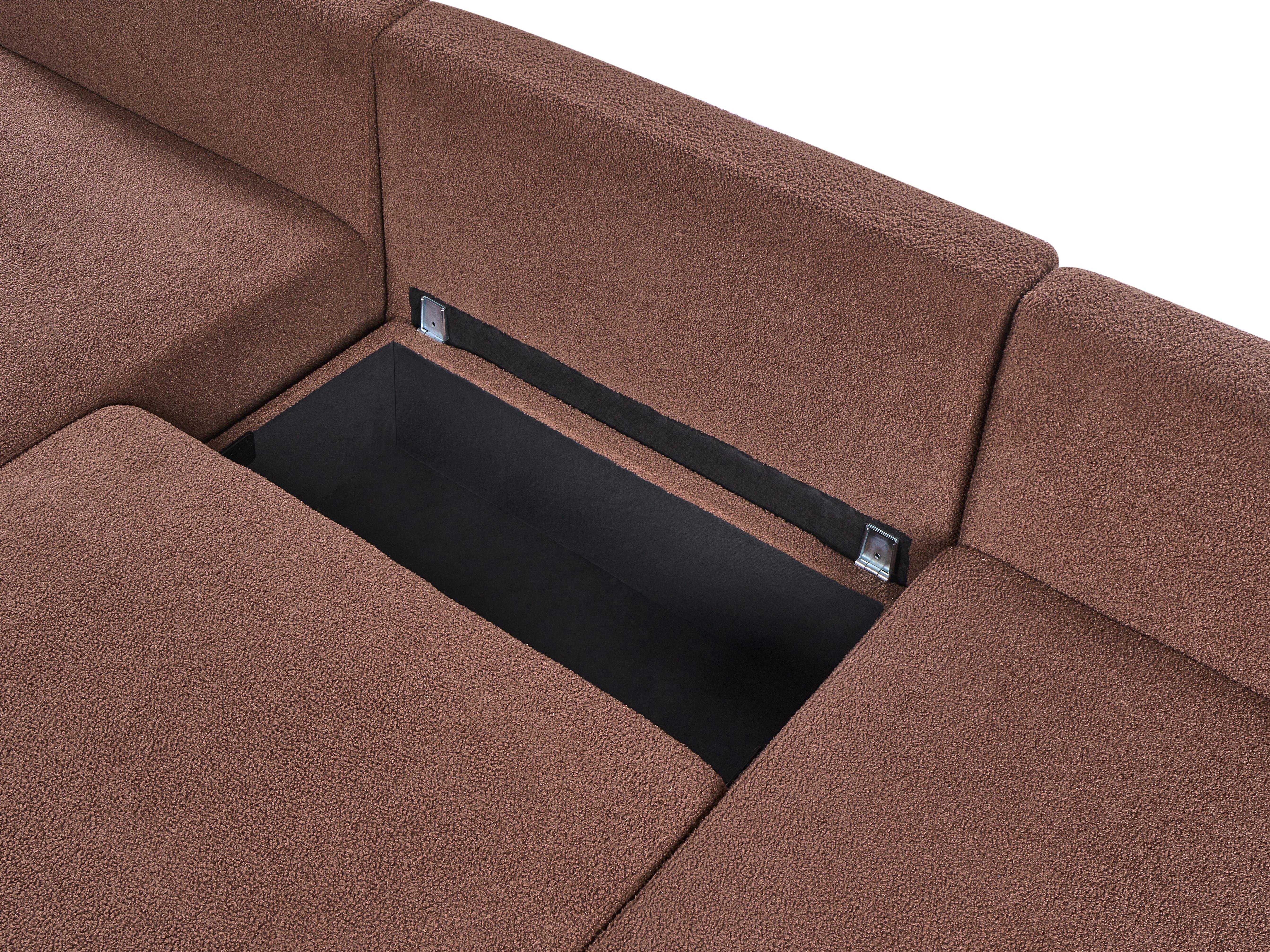Modulaire U-vormige bank NERBO Bouclé Bruin