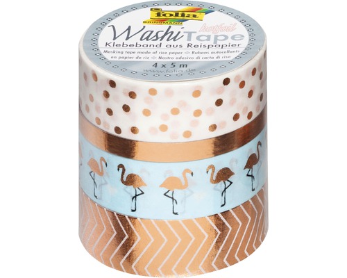 Creatieve Washi Tape met Hot Foil Finish, Roze, Set van 4