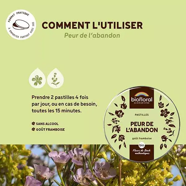 Pastilhas Biofloral Orgânicas para o Medo do Abandono - Pastilhas Emocionais 50g