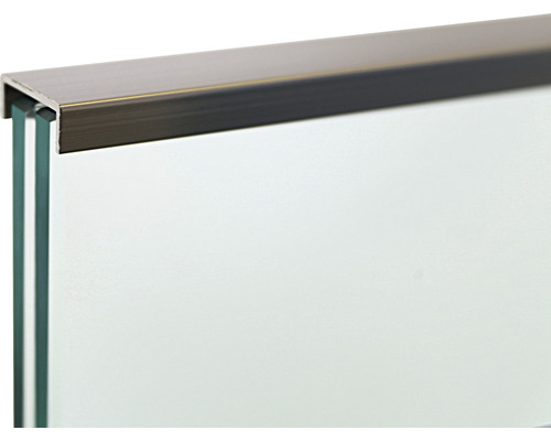 Leuning voor Pertura Pontos glazen balustrade, zilver, 7,5x20,5x2000 mm