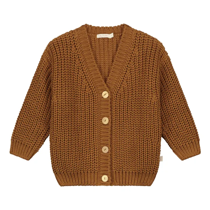 Yuki Cardigan Chunky Coton Bio | Marron