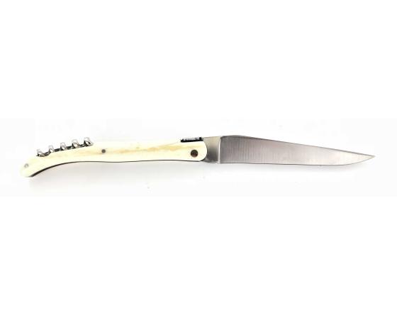 Design Beillonnet MOF - Laguiole 11 cm - Tire-bouchon - Os de chameau - Guilloché Couteau de Poche Design Beillonnet - PassionFrance