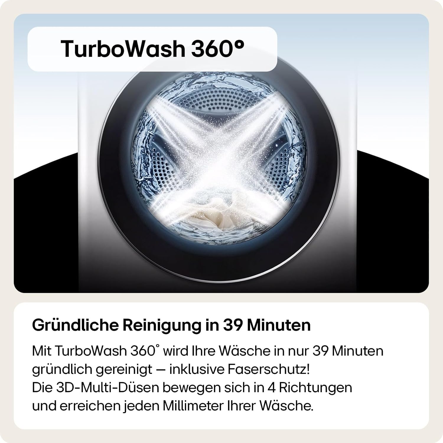 LG W4WR70E6YB, Frontlader-Waschtrockner 11-6 kg, Klasse A/D, 60x62x85 cm, Wi-Fi, AI Direct Drive, Tiefenreinigung mit Dampf, TurboWash 360, Große Kapazität, Außentür aus gehärtetem Glas, Schwarz