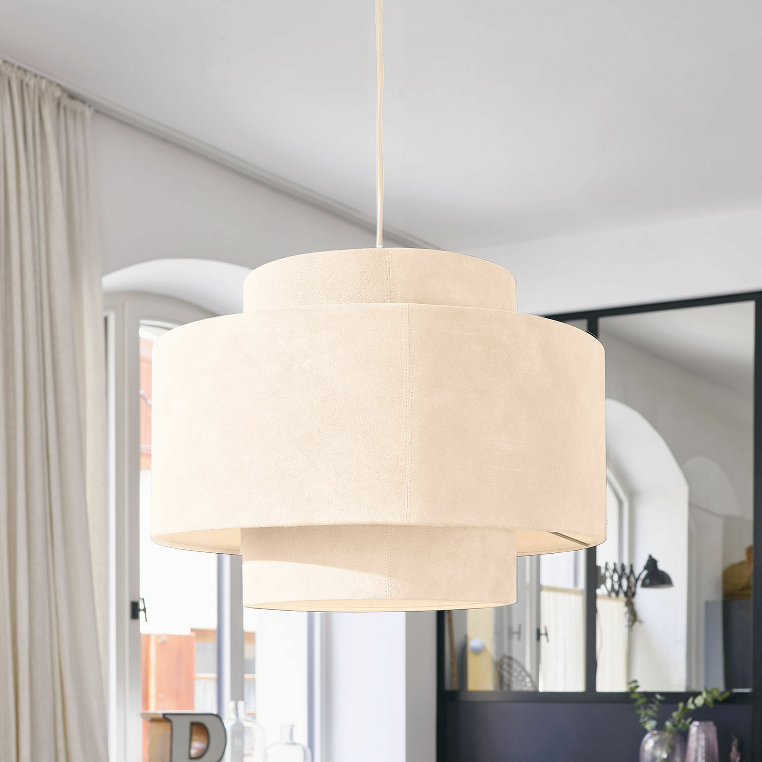 Hängelampe Achain beige