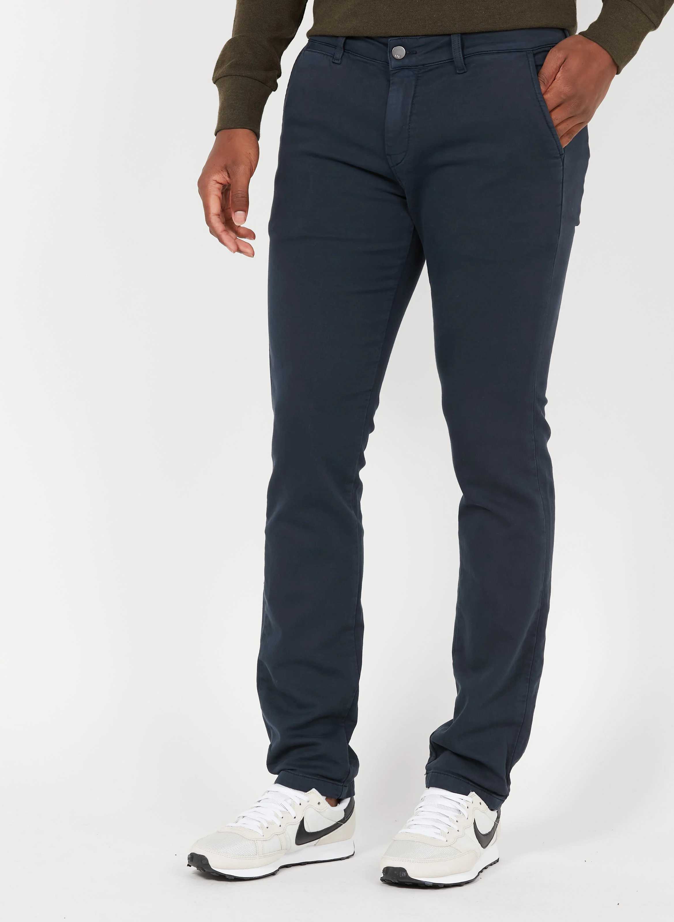 KURT - Pantalon chino en coton mélangé | Blanc