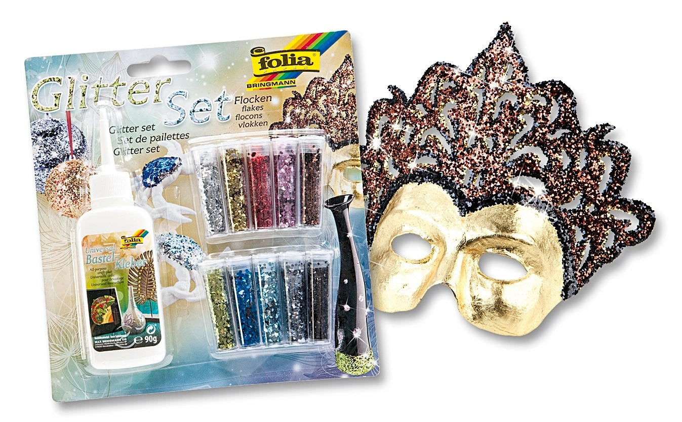 Glitter-Set FLOCKEN 11-teilig in bunt