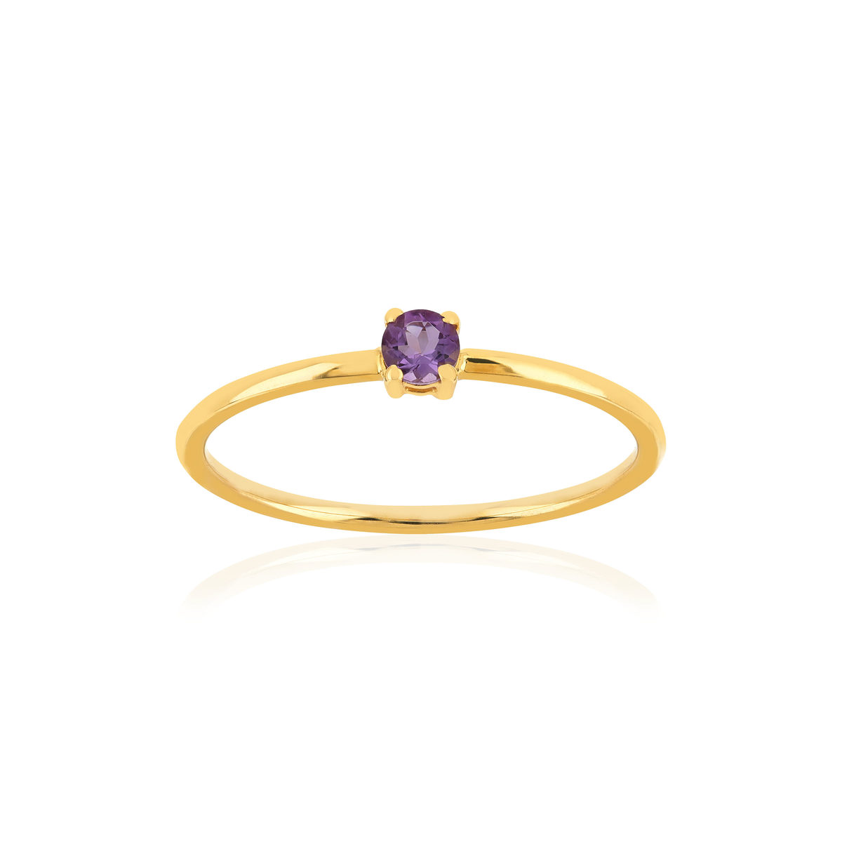 Bague or 375 jaune améthyste