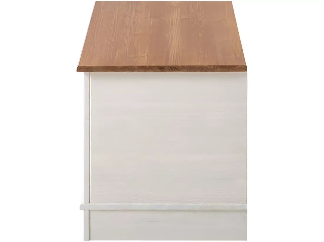 Commode avec rangement en pin blanc / miel