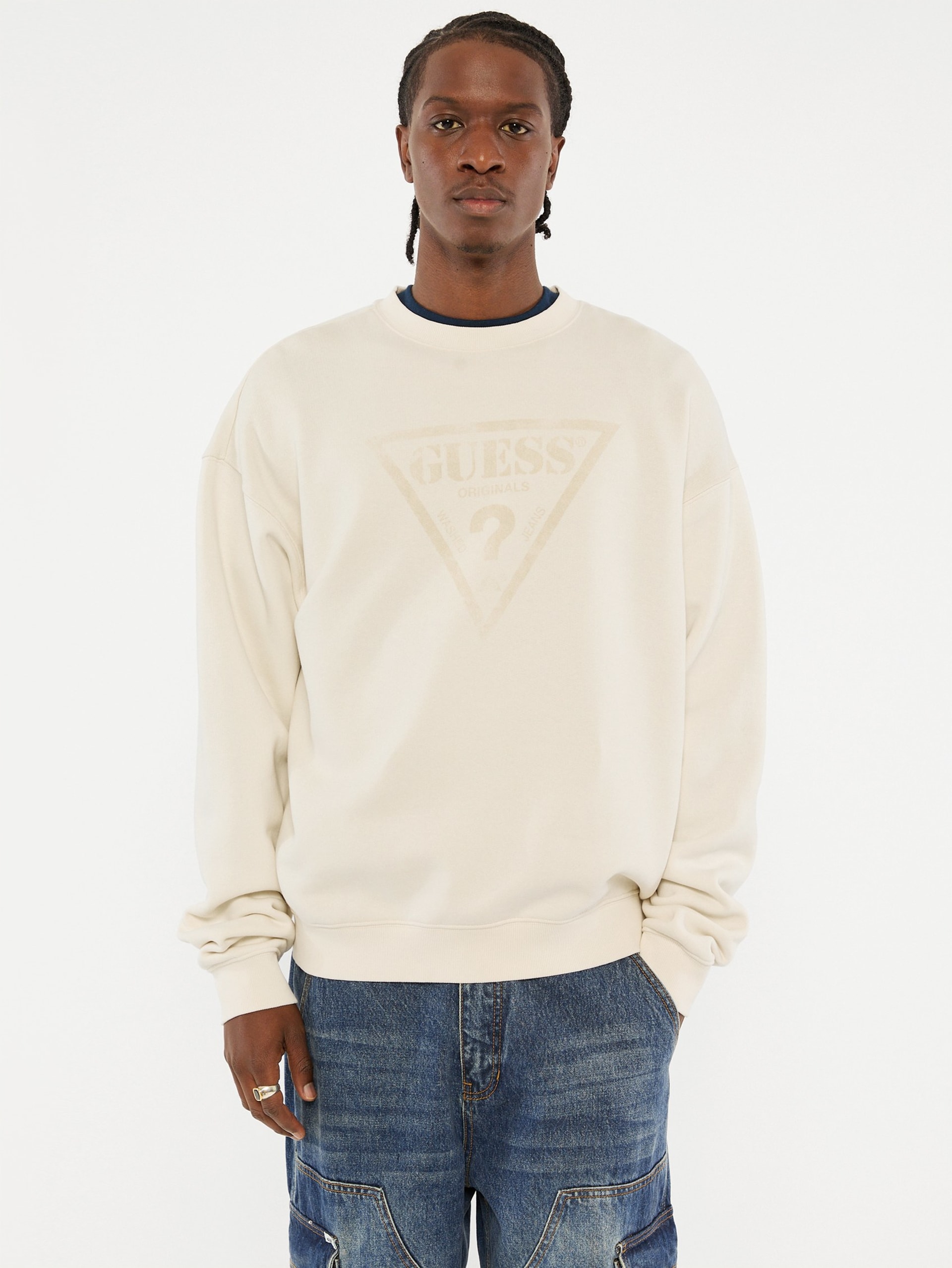 Moletom GUESS Originals com estampa triangular e gola redonda
