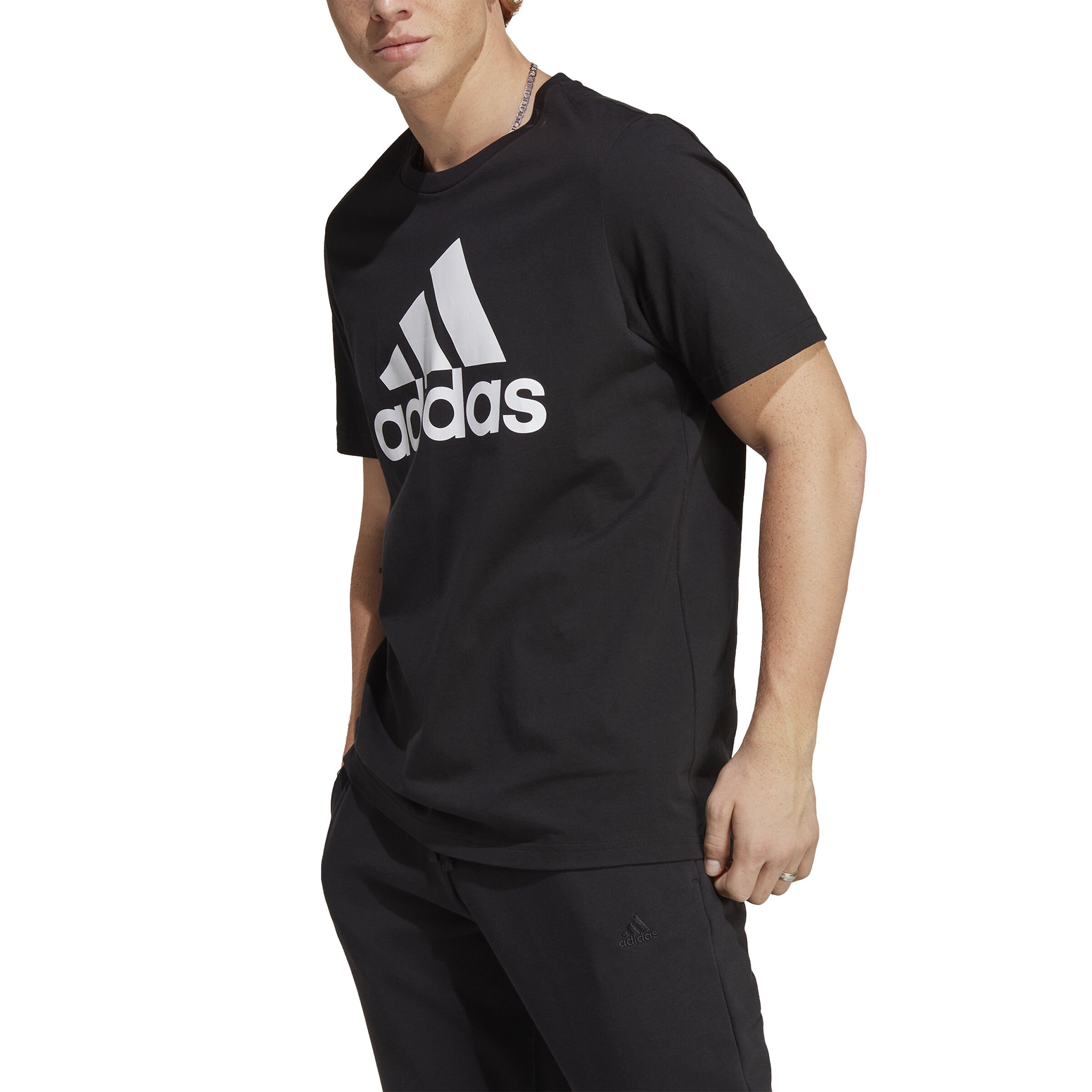 adidas Essentials Single Jersey Big Logo T-shirt Hommes - Noir , Blanc