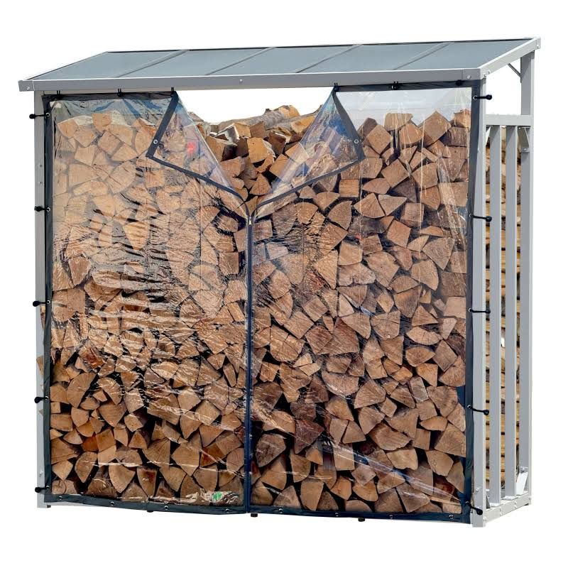 QUICK STAR Wetterschutz transparent 126x167cm für Kaminholzunterstand 130x70x18