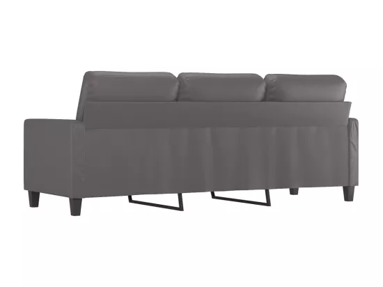 Canapé à 3 places Gris 180 cm Similicuir