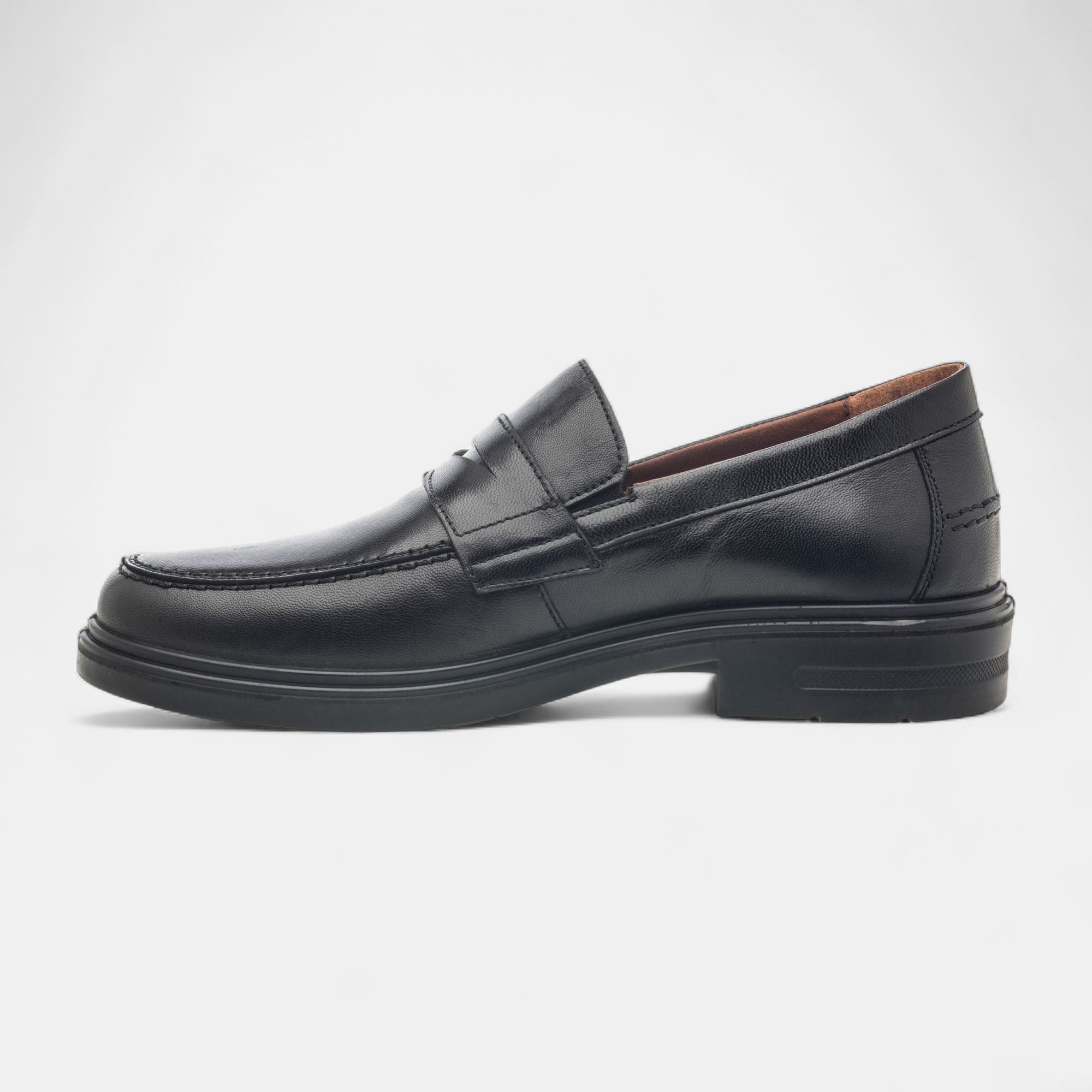 Mocassins pieds sensibles Homme en cuir noir
