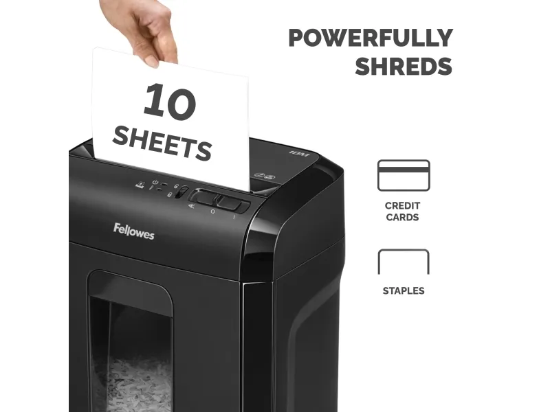Fellowes Powershred 10M - Finskæremaskine - mikro-shred - 2 x 12 mm - P-5