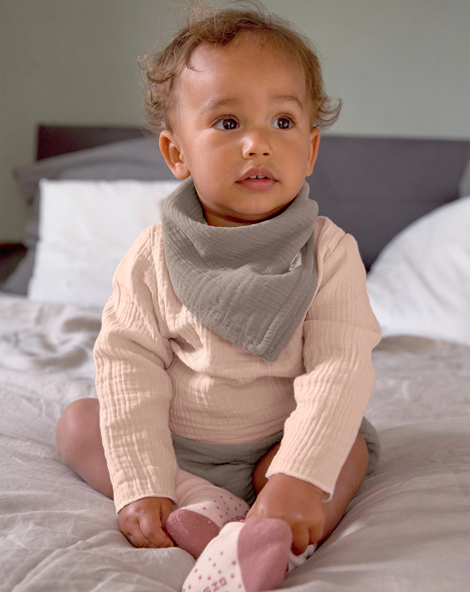 Langarmshirt COZY MUSLIN in powder pink
