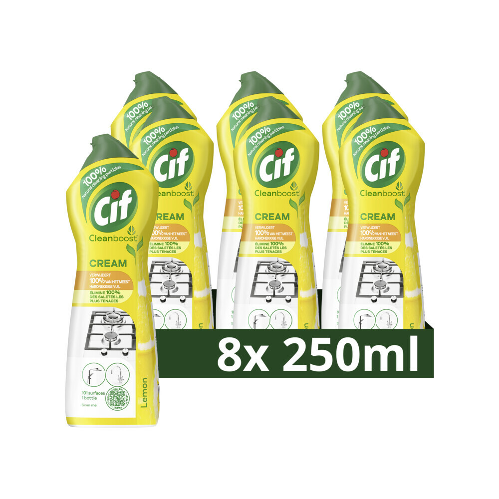 8x Cif Schuurmiddel Cream Citroen750 ml