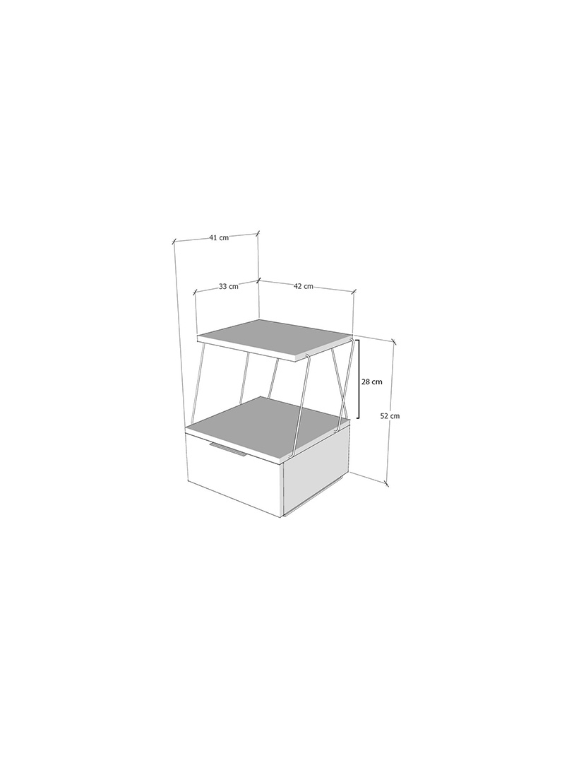 Tekoba Anthracite Nightstand