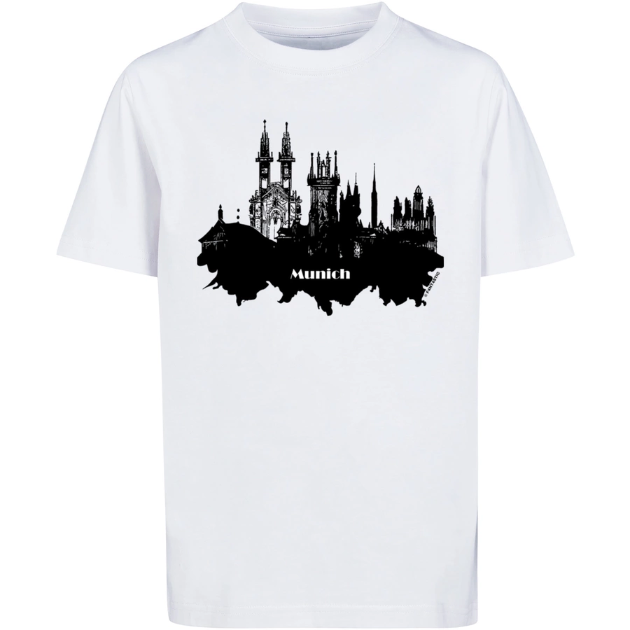 F4NT4STIC T-Shirt Cities Collection - Munich skyline weiß