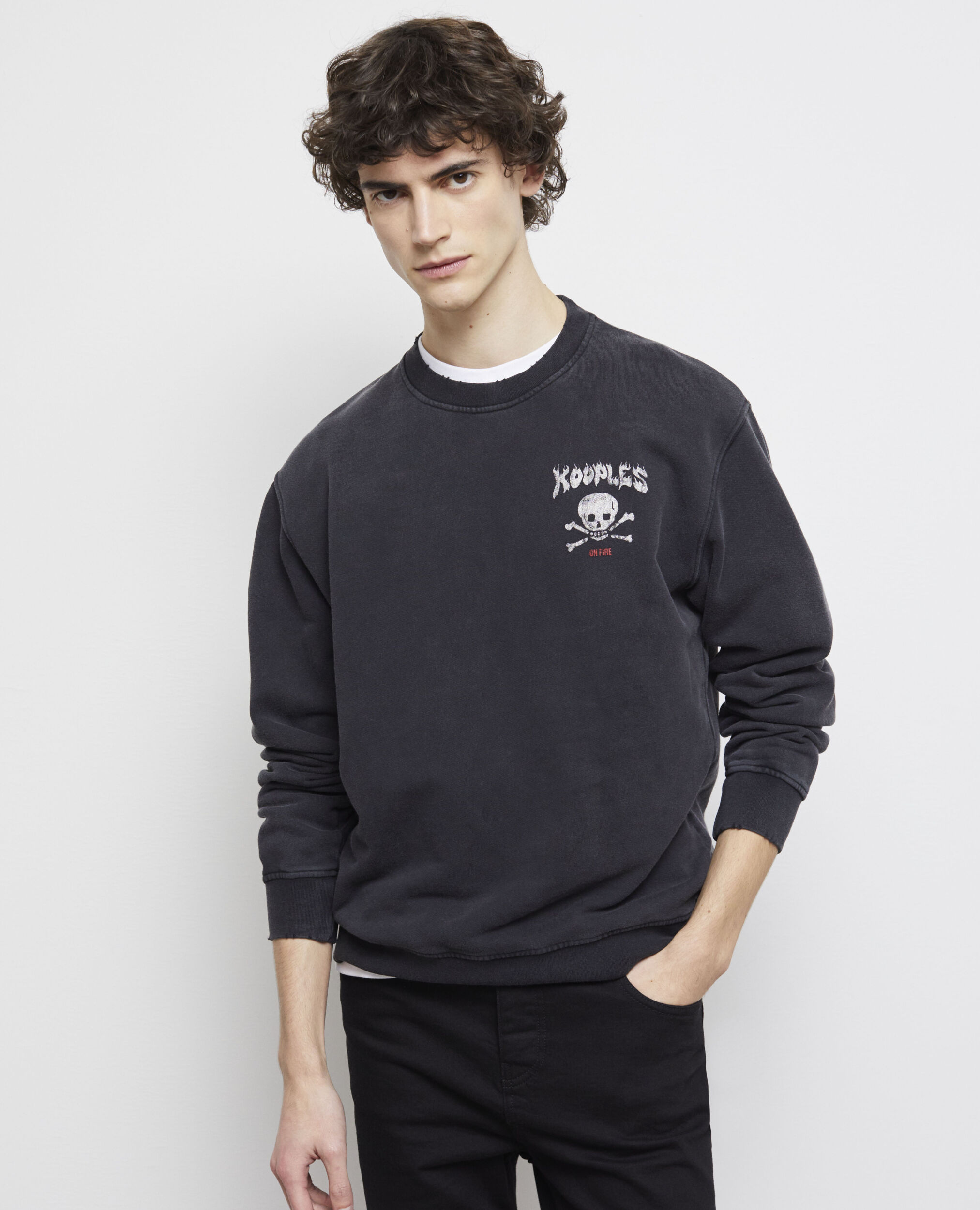 Sweatshirt sérigraphié noir