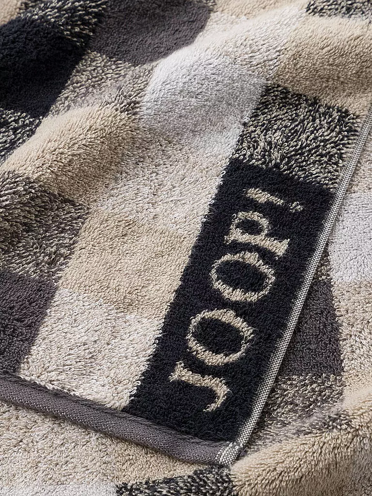 JOOP Duschtuch VIBE KARO 80x150cm Stein grau