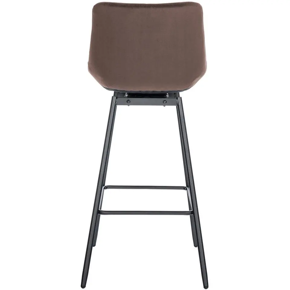 CLP Barkruk Weston zwart Frame - Fluweel - bruin