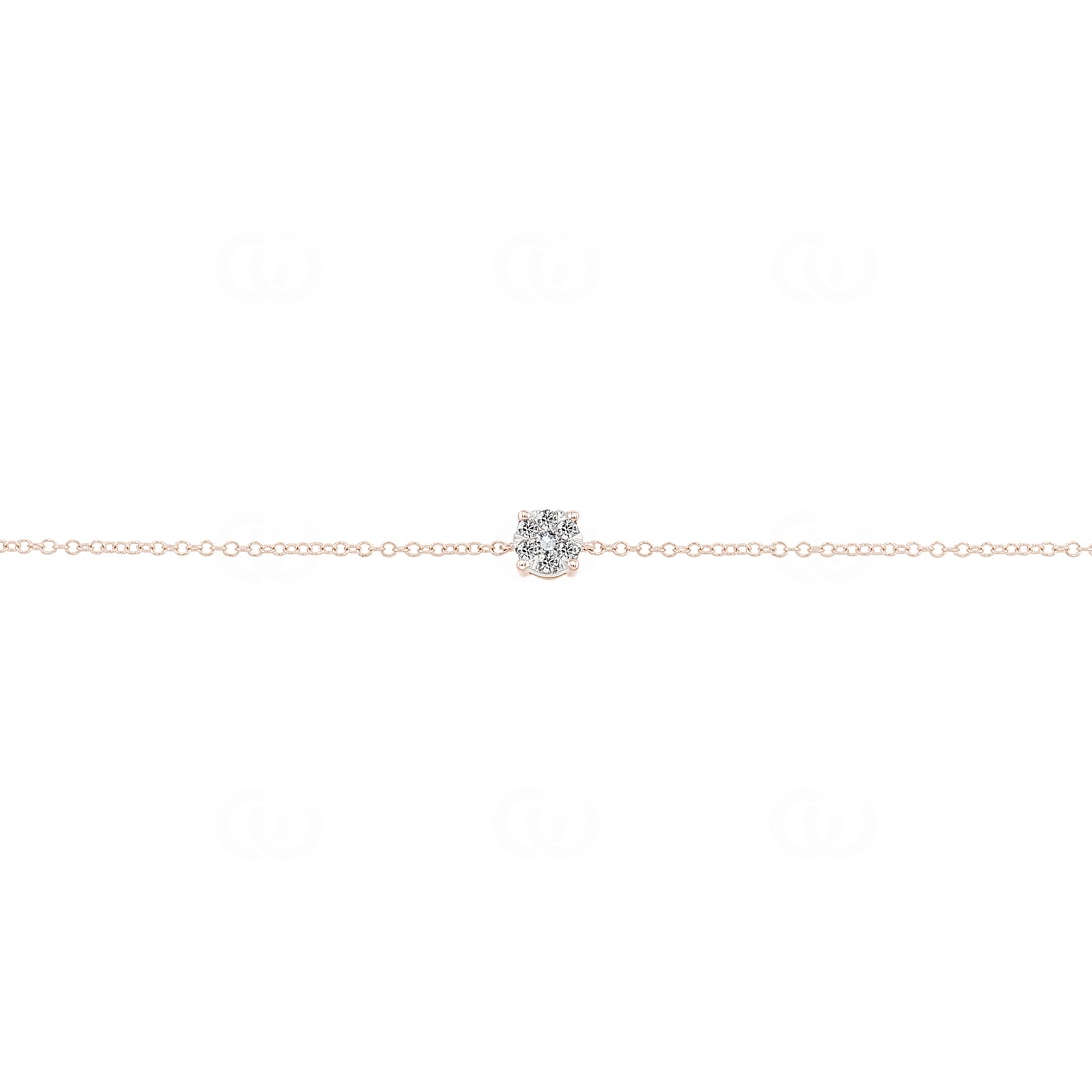 Armband 750/18 K Roségold mit Diamanten 0.11 ct H/si