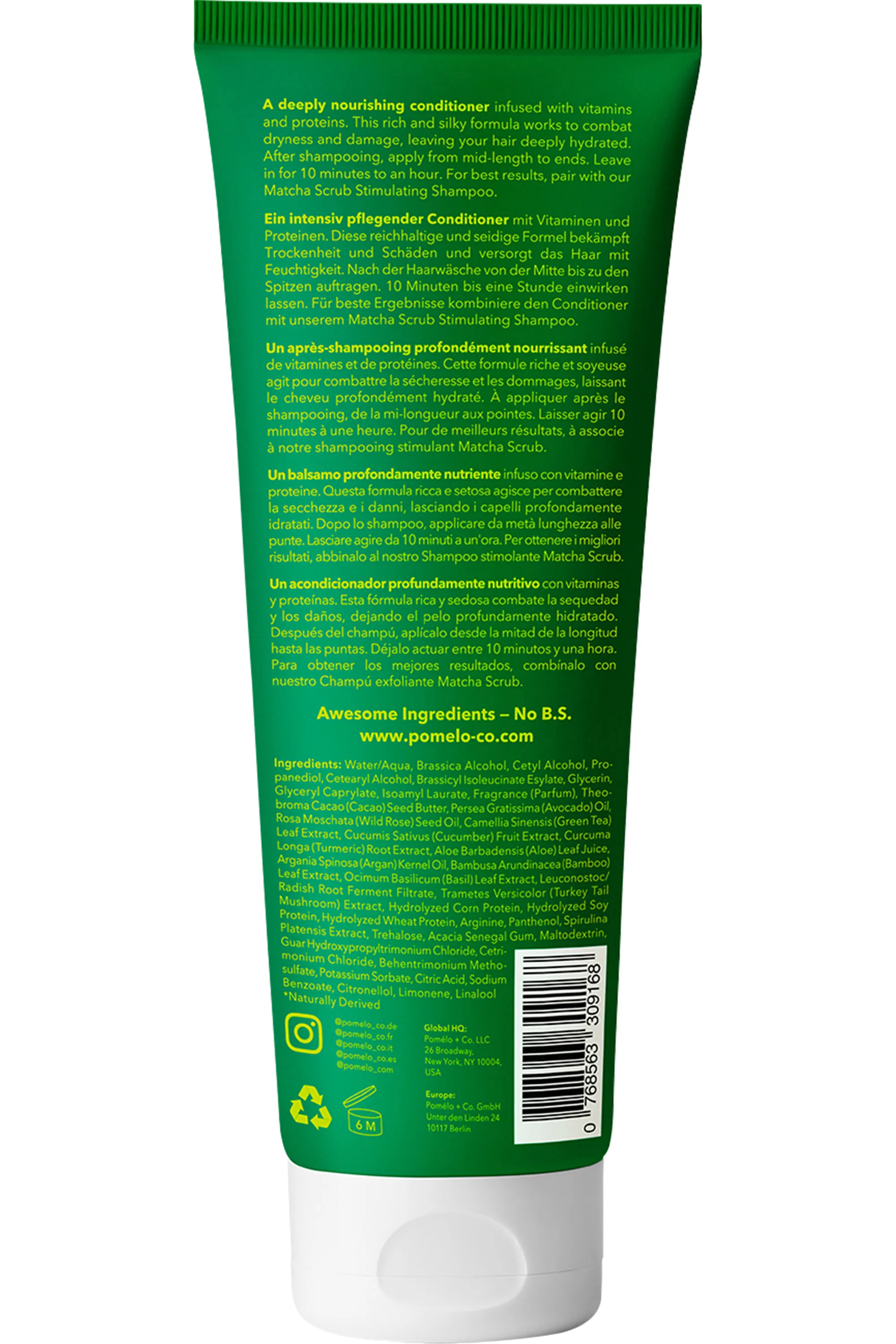 Pomélo+Co Après-shampoing pour cheveux secs Matcha Butter-200 ml