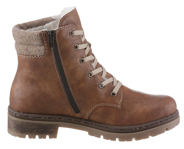 Rieker Winterboots  , Winterstiefelette, Blockabsatz, in trendiger Used-Optik