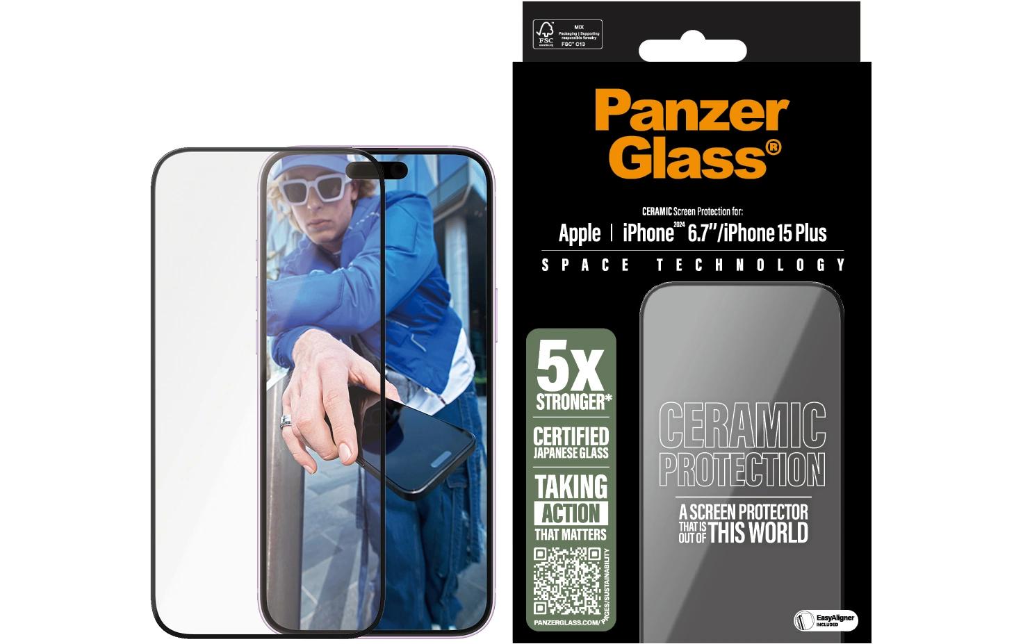 Displayschutz Ultra Wide Fit Ceramic iPhone 15 Plus/16 PlusCeramic-Display-Schutzfolie für das Apple iPhone 15 Plus/iPhone 16 Plus
