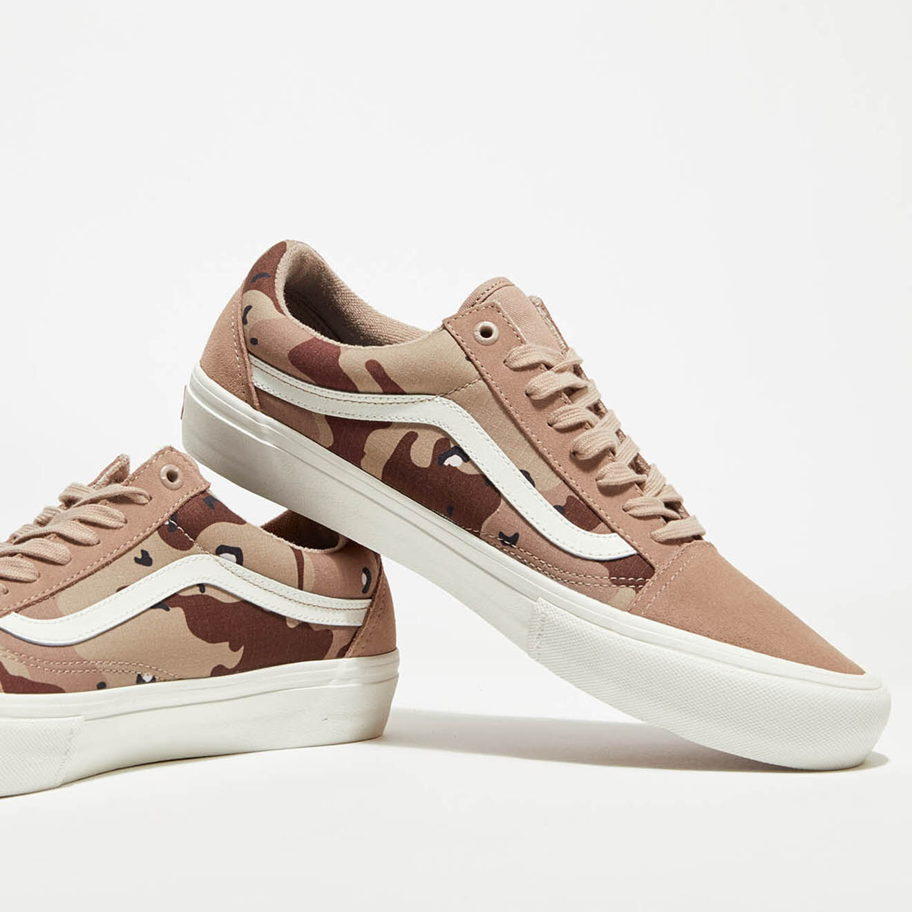 Vans Sneakers en Toile & Velours de Cuir Old Skool Pro roses
