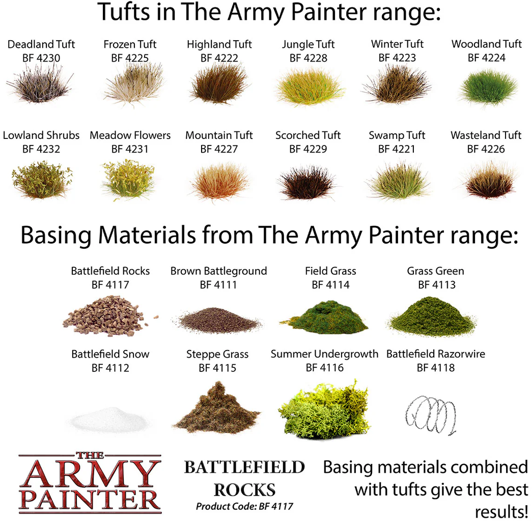 The Army Painter  Battlefield Basing: Battlefield Rocks    Der perfekte Untergrund für deine Miniaturwelten