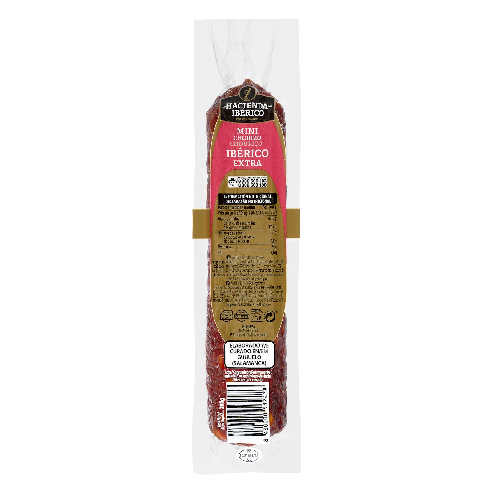 Mini chorizo ibérique extra La Hacienda del Iberian
