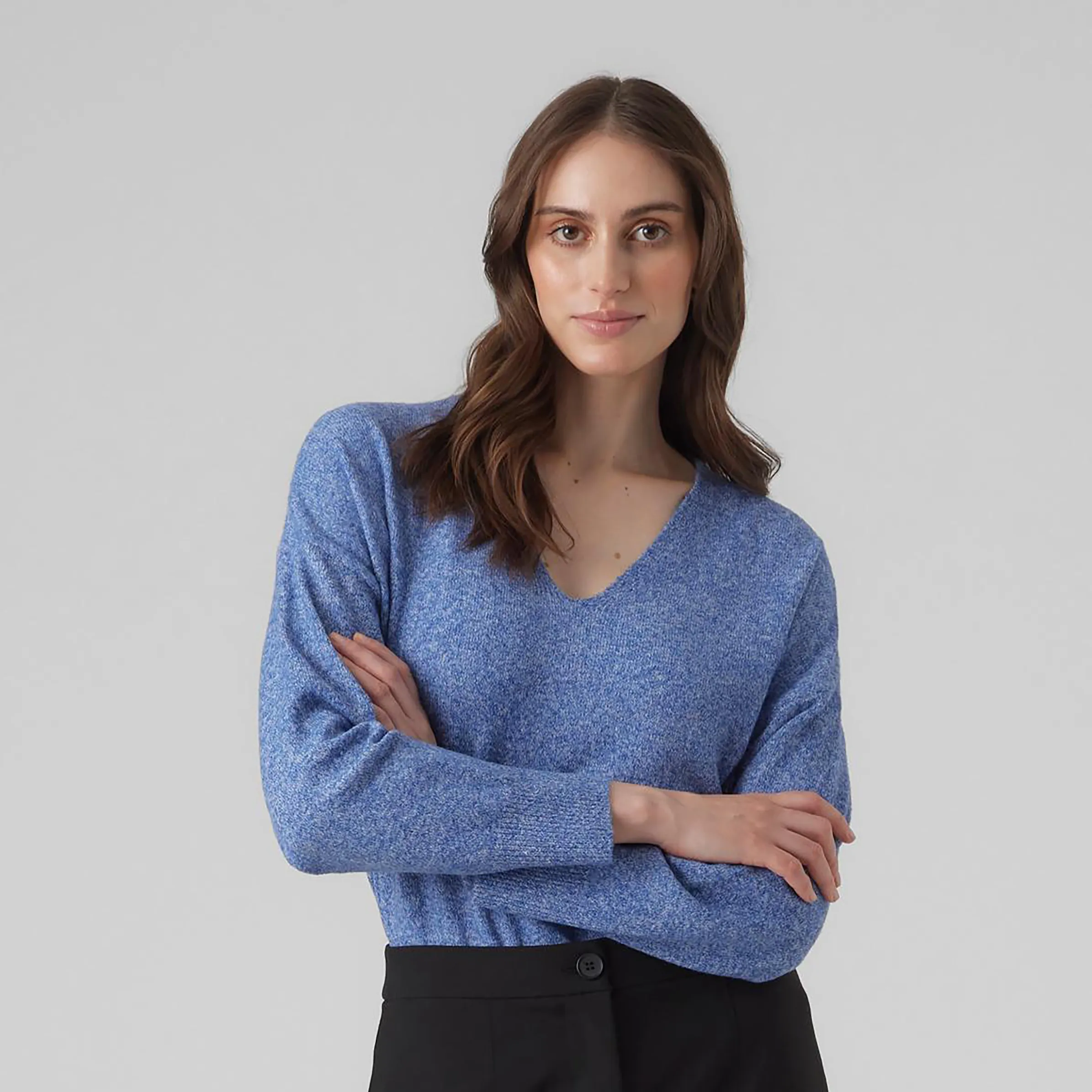 Vero Moda VMDOFFY LS V-NECK BLO Strickpullover