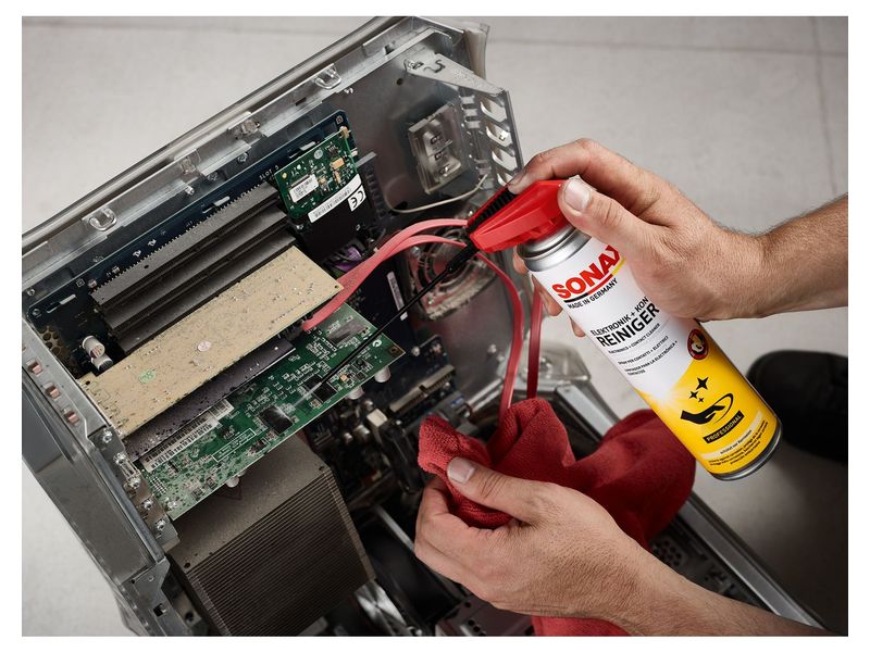 Sonax PROFESSIONAL Elektronik- KontaktReiniger EasySpray, 4 360 Grad überkopf-sprühbar