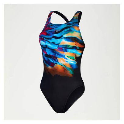 Maillot de bain 1 pièce Speedo ECO  Placement Digital Leaderback Noir/Bleu