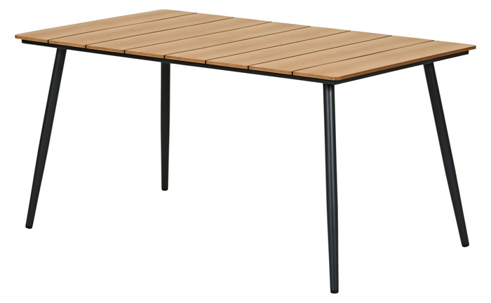 Havebord Beijing sort/teak 148 x 85 cm - Sunlife