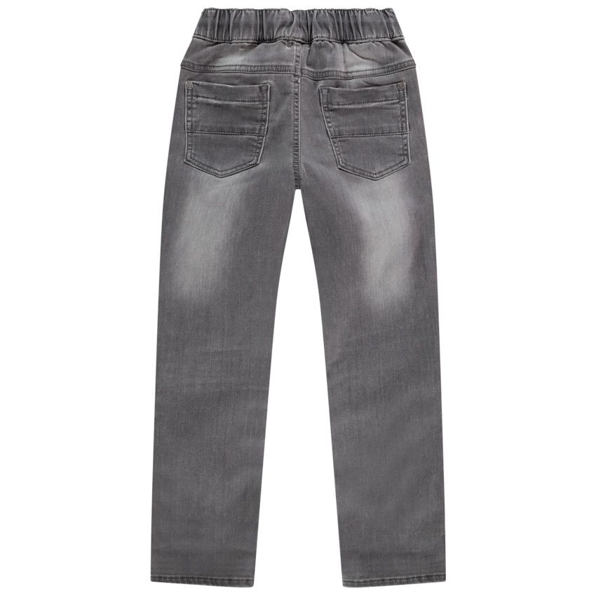 Jean effet délavé à taille élastiquée pour enfant garçon - Gris chiné