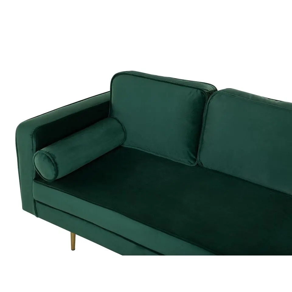 MIRAMAS - Chaise longue - Smaragdgroen - Linkerzijde - Fluweel