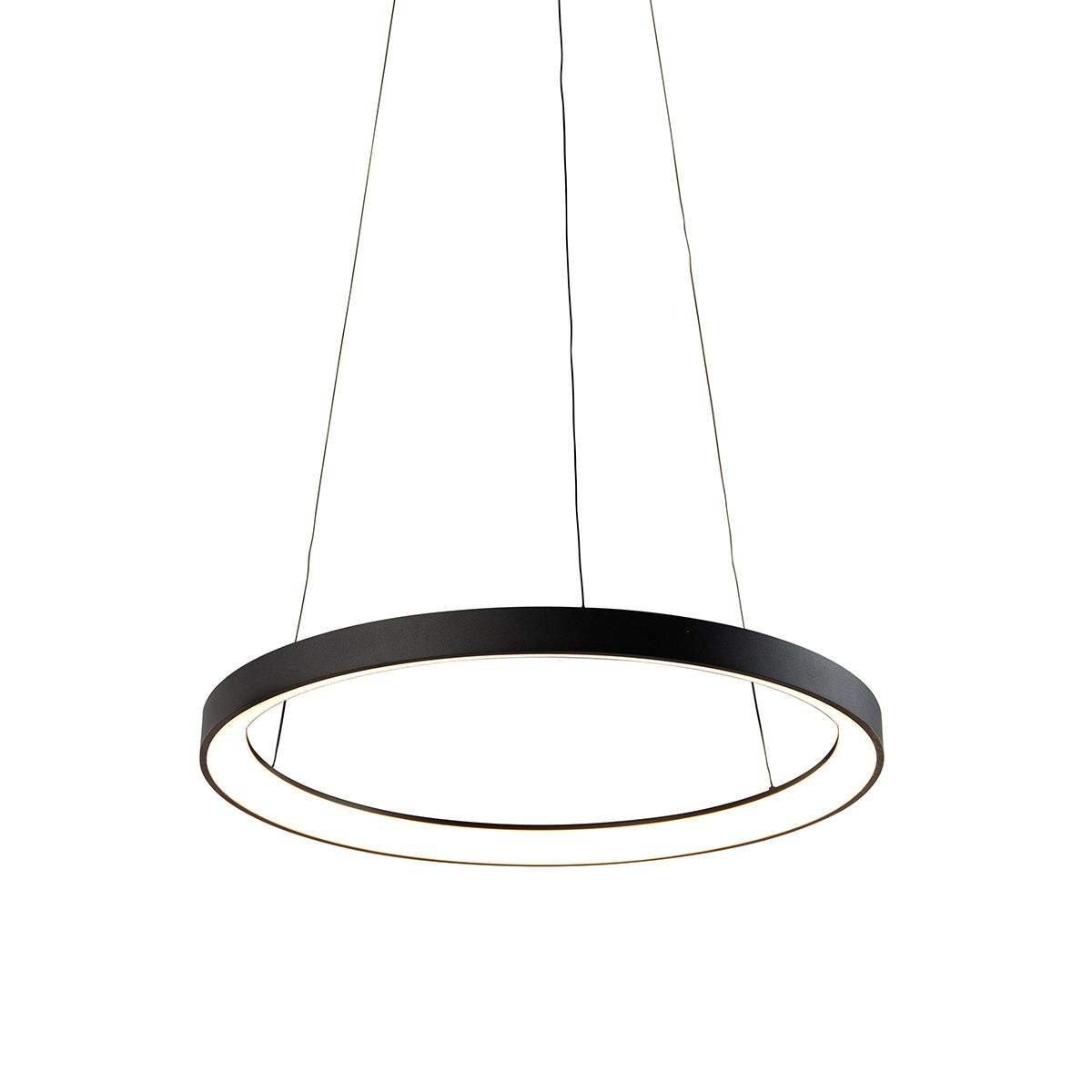 Design hanglamp zwart incl. LED dimbaar easylift - Hoop