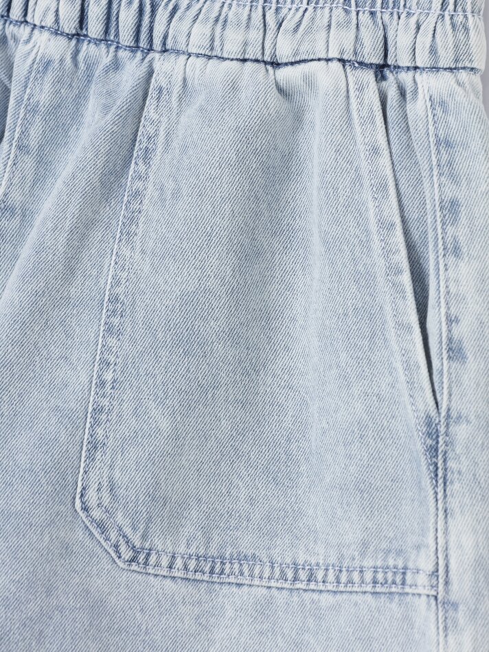 Calções jeans com bolsos - Azul claro