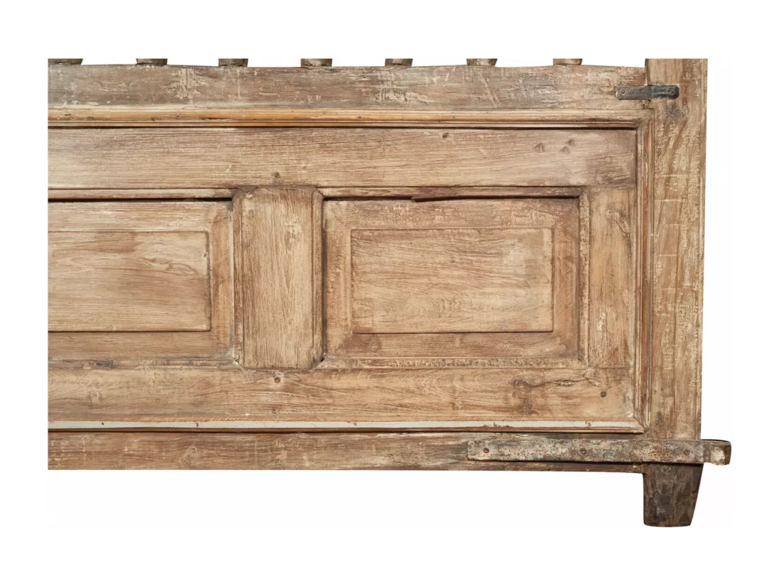BISCOTTINI Portail - Bois Massif et Fer Finition Antique - Clôture en Fer - Portail en Métal - Porte Décorative - Portail d'Entrée - Clôture en Bois - Intérieur et Extérieur - 227x15x204cm