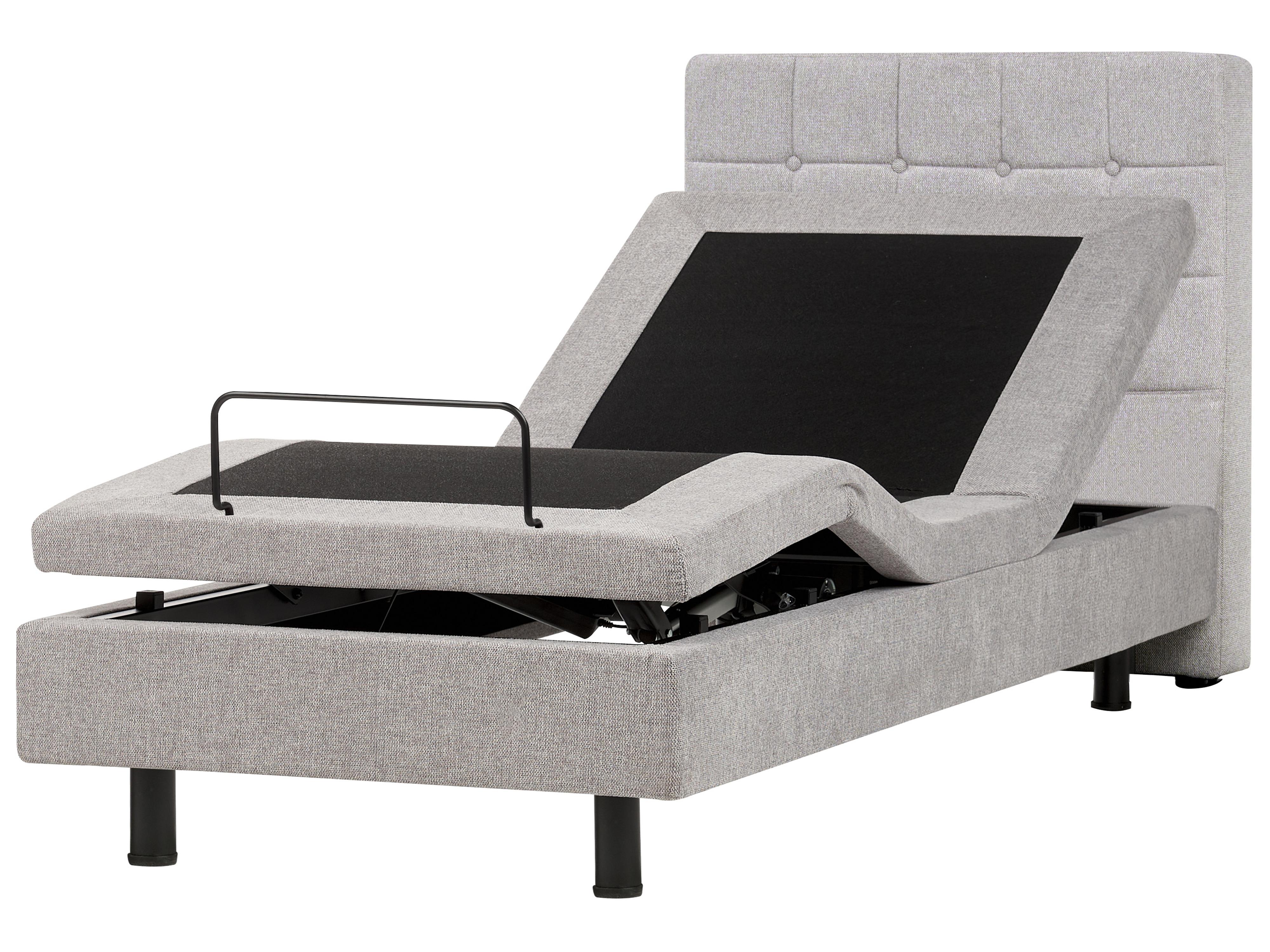 Verstelbaar bed Stof DUKE 90 x 200 cm Lichtgrijs
