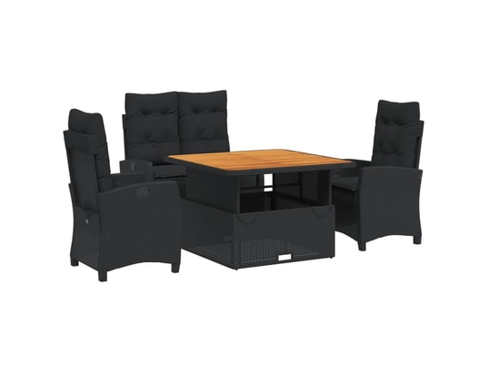 LES TENDANCES - Salon extérieur Salon de jardin-noir-4 places-57x66x93-451215