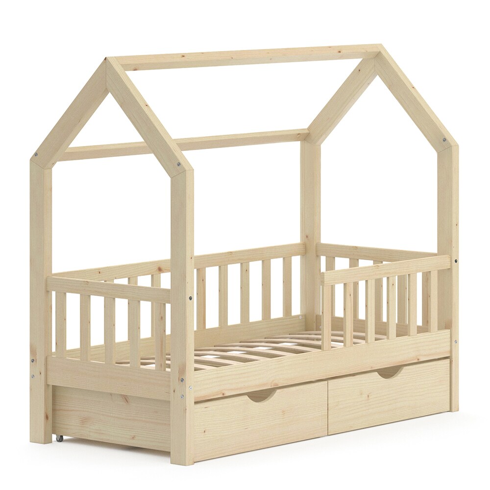 VitaliSpa Kinderbett Hausbett Spielbett Wiki 70x140 inkl Lattenrost 2 Schubladen